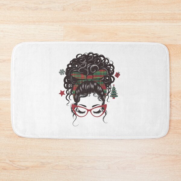Item preview, Christmas Messy Bun With Plaid Green Red Banana designed and sold by dreamkaistudios.
