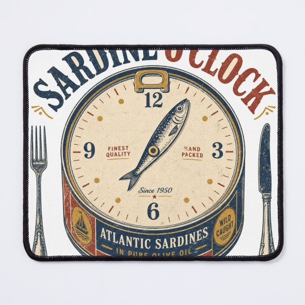 Item preview, Sardine O Clock Vintage Can Clock designed and sold by BoosterShop.