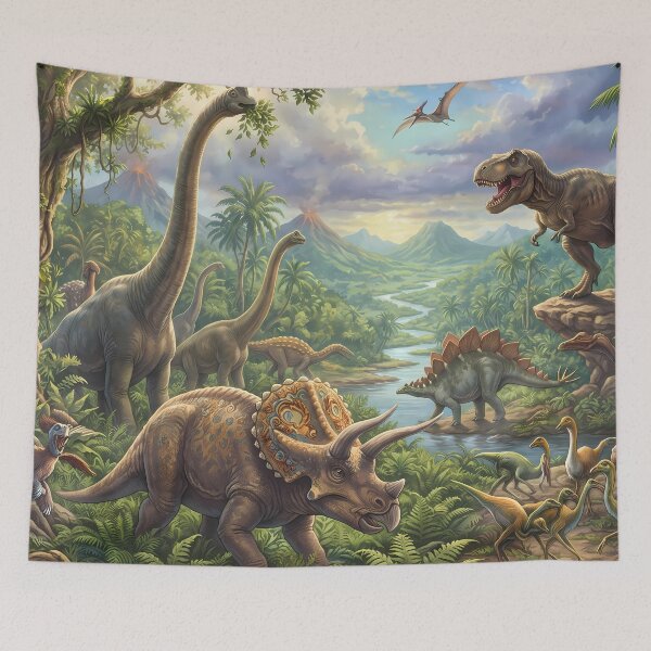 Item preview, Jungle Rex Dinosaur World Jurassic Landscape Art designed and sold by ART ATTACK ZONE.