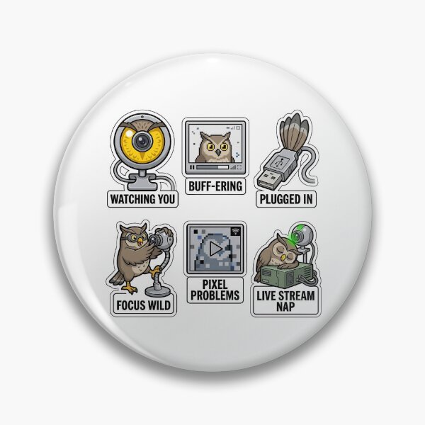 Item preview, Retro Owl Webcam Sticker Pack - Vintage 2000s Cyber Video Call Puns designed and sold by SimpleP.