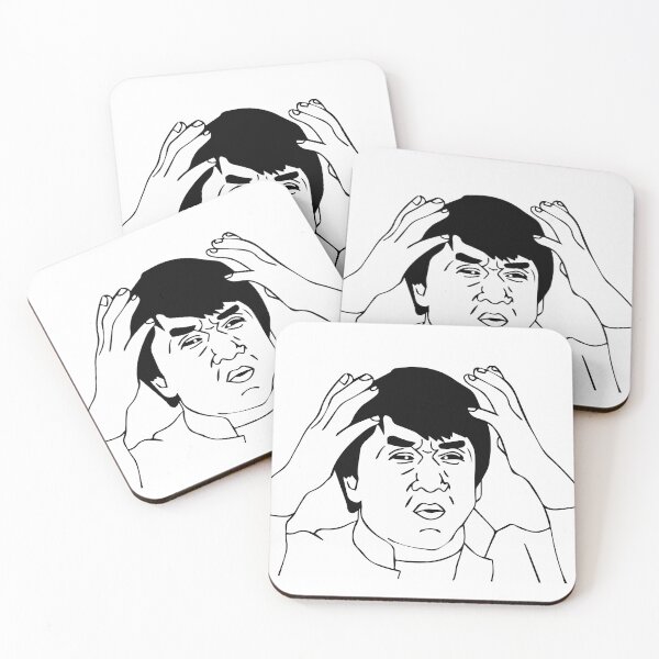 Item preview, Jackie Chan WTF Meme - Funny Black and White Clipart designed and sold by DGMaxShop.
