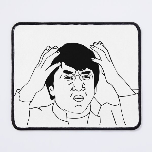 Item preview, Jackie Chan WTF Meme - Funny Black and White Clipart designed and sold by DGMaxShop.