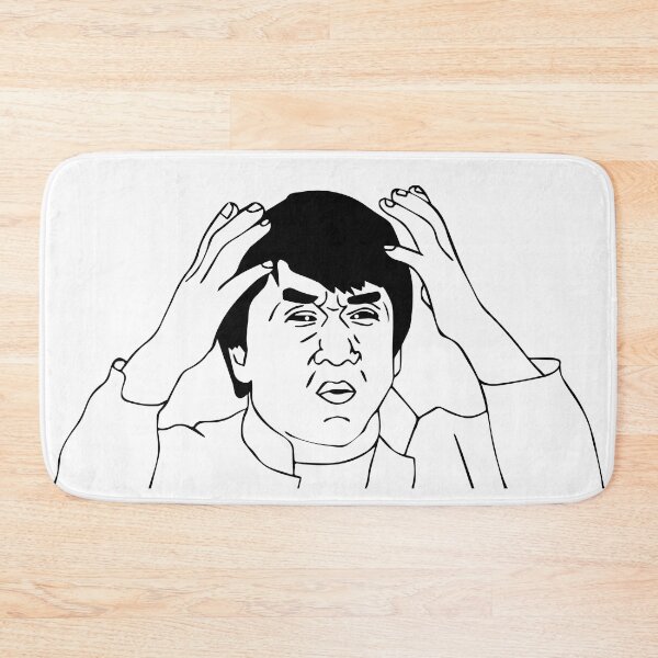 Item preview, Jackie Chan WTF Meme - Funny Black and White Clipart designed and sold by DGMaxShop.