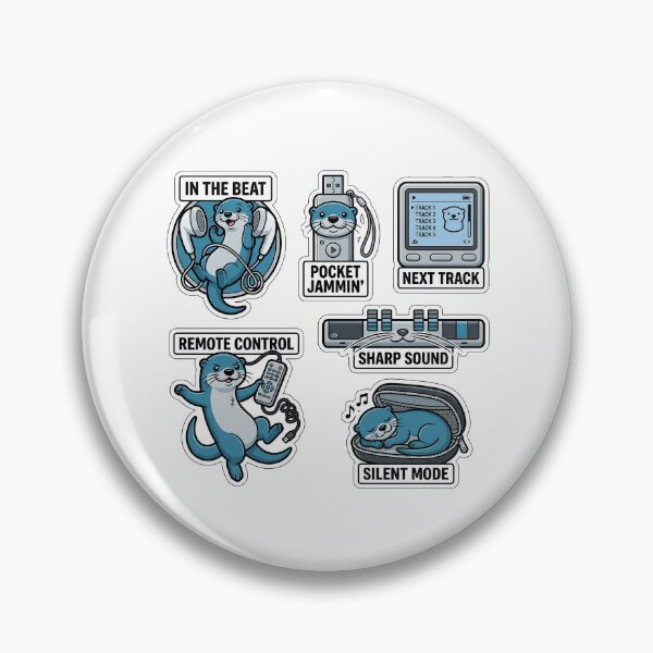 Item preview, Vintage Otter Earphone Sticker Pack - Retro 2000s Pocket Audio Puns designed and sold by SimpleP.