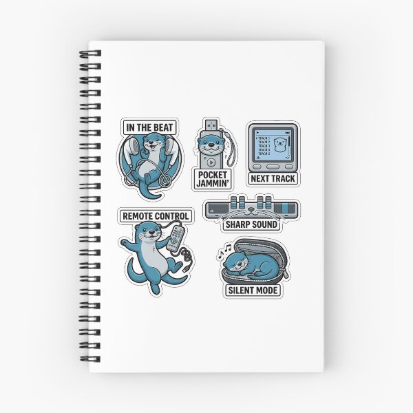 Item preview, Vintage Otter Earphone Sticker Pack - Retro 2000s Pocket Audio Puns designed and sold by SimpleP.