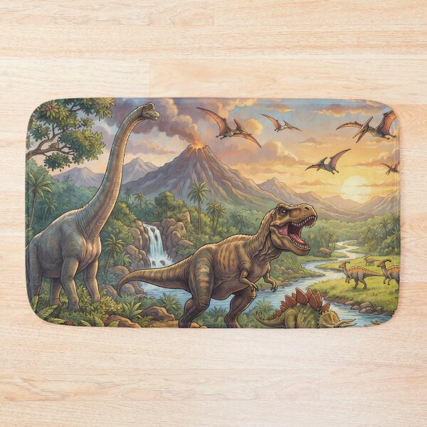 Item preview, Retro Rex Dinosaur World Jurassic Landscape Art designed and sold by ART ATTACK ZONE.