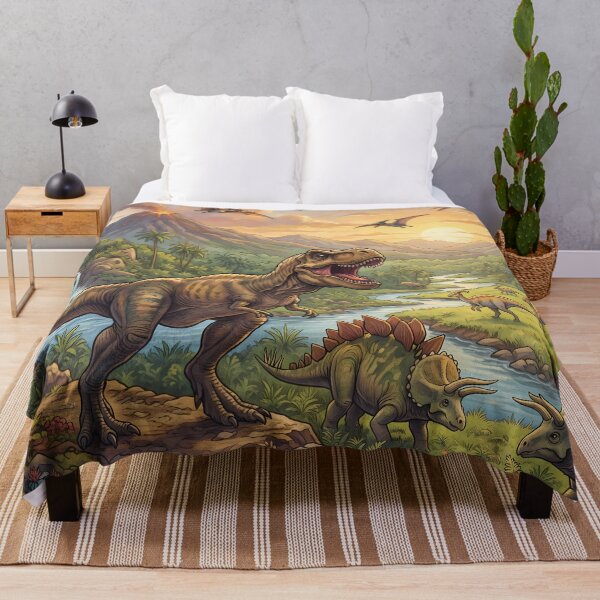 Item preview, Retro Rex Dinosaur World Jurassic Landscape Art designed and sold by ART ATTACK ZONE.