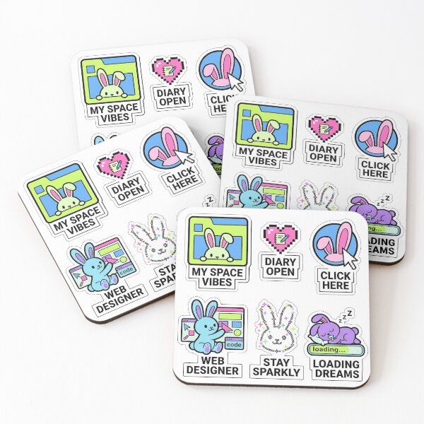 Item preview, Retro Bunny Web Diary Sticker Pack - Vintage 2000s Internet Profile Puns designed and sold by SimpleP.