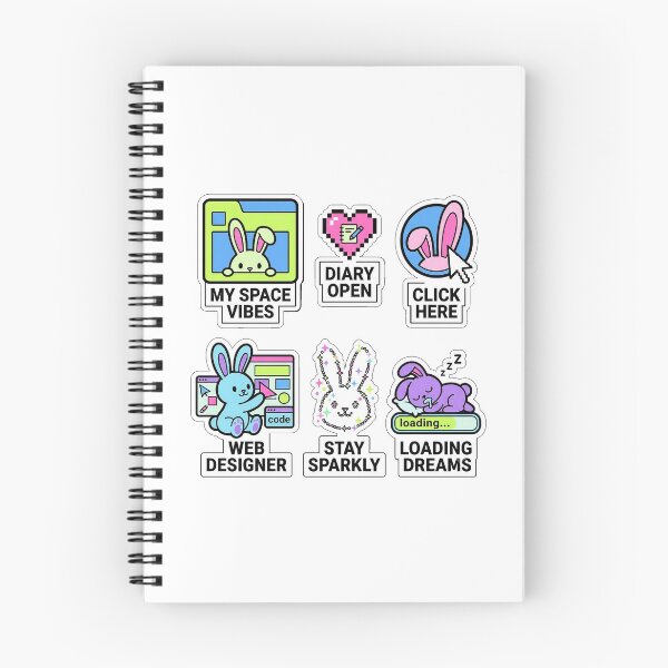 Item preview, Retro Bunny Web Diary Sticker Pack - Vintage 2000s Internet Profile Puns designed and sold by SimpleP.