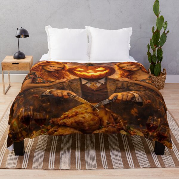 Item preview, Headless Horseman Devil Twins Feast – Gothic Halloween Fantasy Art designed and sold by TheHorsemanRidesAgain.