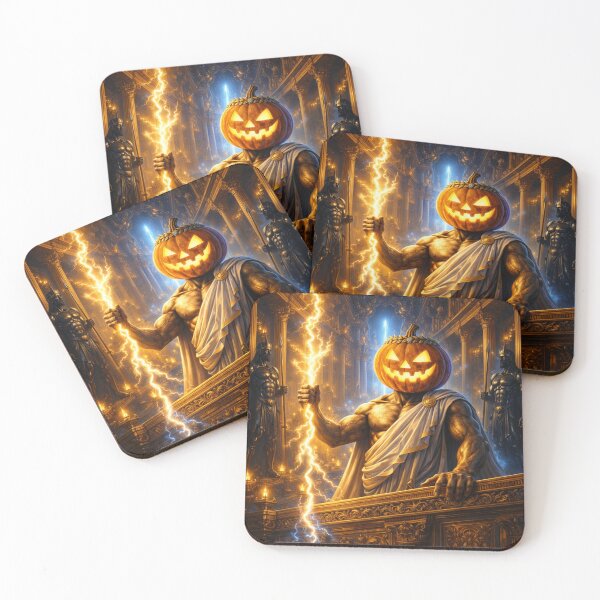 Item preview, Headless Horseman Lightning God in Golden Temple – Gothic Fantasy Art designed and sold by TheHorsemanRidesAgain.