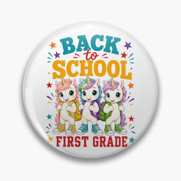 Item preview, Cute Unicorns Back To School First Grade Retro designed and sold by ElcastDesigns.