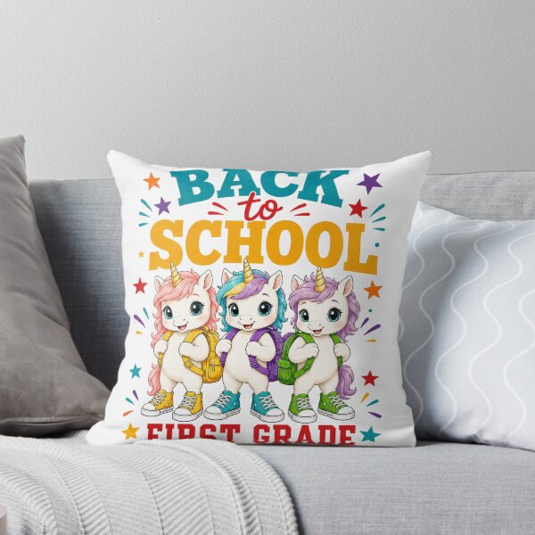 Item preview, Cute Unicorns Back To School First Grade Retro designed and sold by ElcastDesigns.
