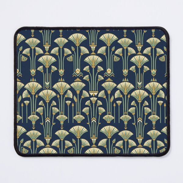 Item preview, Egyptian Papyrus Art Deco Navy Gold Seamless Pattern designed and sold by Inkworksbyshery.