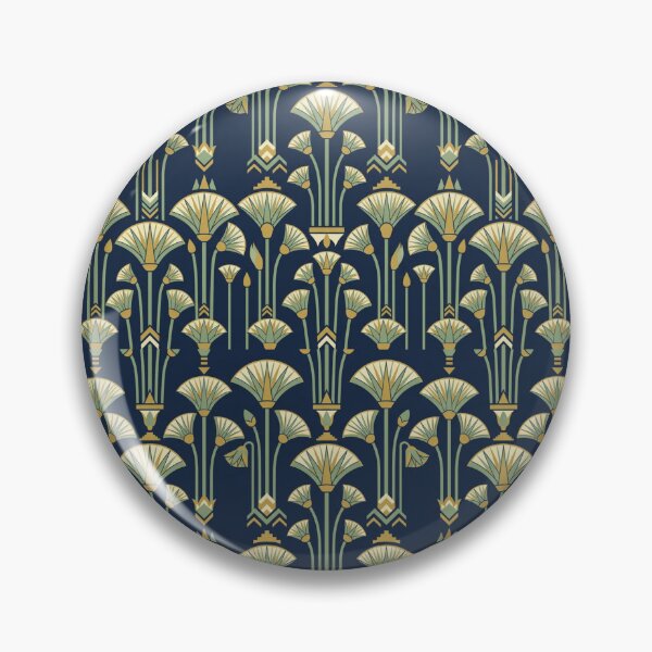 Item preview, Egyptian Papyrus Art Deco Navy Gold Seamless Pattern designed and sold by Inkworksbyshery.