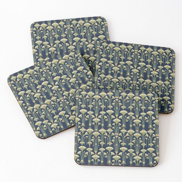 Item preview, Egyptian Papyrus Art Deco Navy Gold Seamless Pattern designed and sold by Inkworksbyshery.