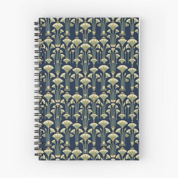 Item preview, Egyptian Papyrus Art Deco Navy Gold Seamless Pattern designed and sold by Inkworksbyshery.