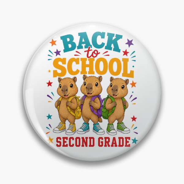 Item preview, Cute Capybaras Back To School Second Grade Retro designed and sold by ElcastDesigns.