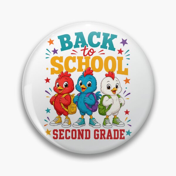 Item preview, Cute Chickens Back To School Second Grade Retro designed and sold by ElcastDesigns.