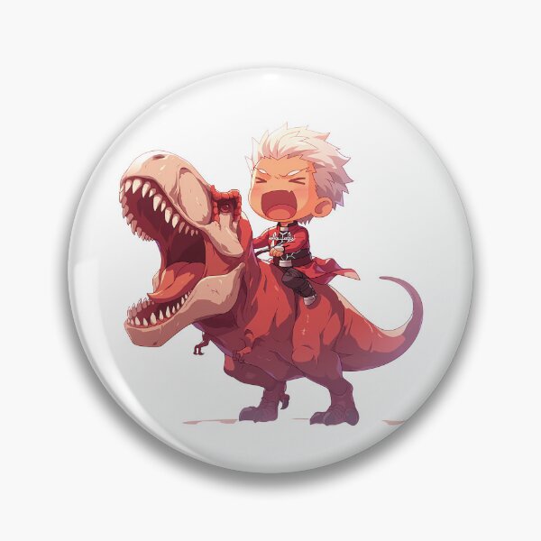 Item preview, Archer Fate Stay Night Red Chibi Dinosaur Adventure designed and sold by Dashsopaner.