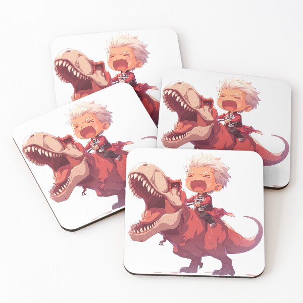 Item preview, Archer Fate Stay Night Red Chibi Dinosaur Adventure designed and sold by Dashsopaner.