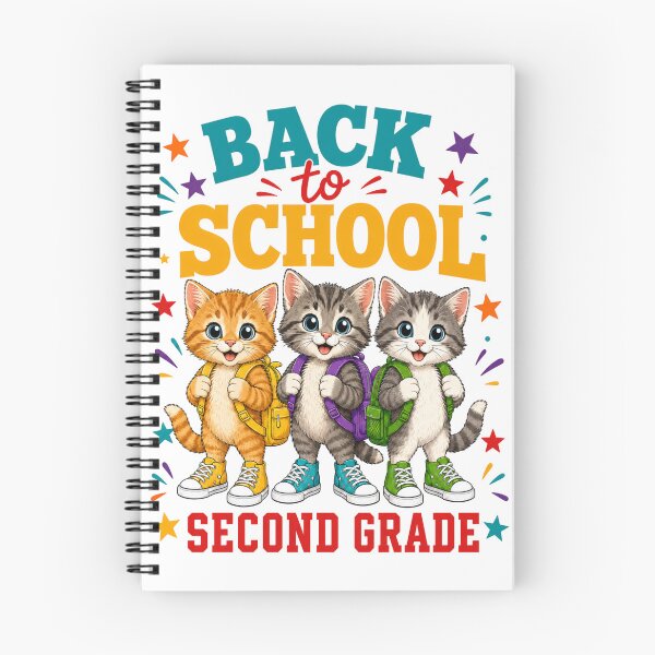 Item preview, Cute Cats Back To School Second Grade Retro designed and sold by ElcastDesigns.