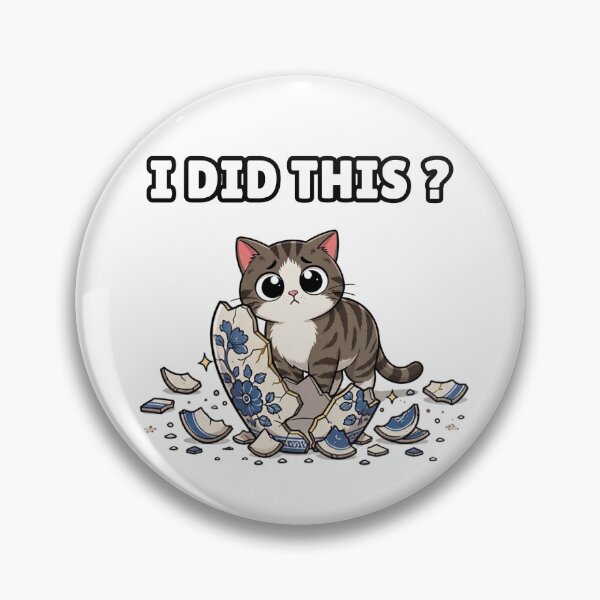 Item preview, Funny Cat Breaking Blue Porcelain Vase Kitten Meme designed and sold by BellabdO.