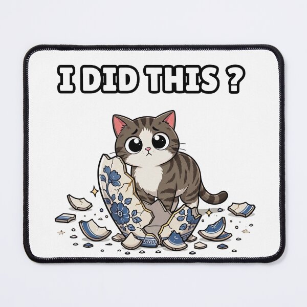 Item preview, Funny Cat Breaking Blue Porcelain Vase Kitten Meme designed and sold by BellabdO.