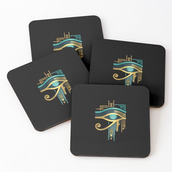 Item preview, Gold and Teal Egyptian Eye of Horus designed and sold by 3ala-Kefak.