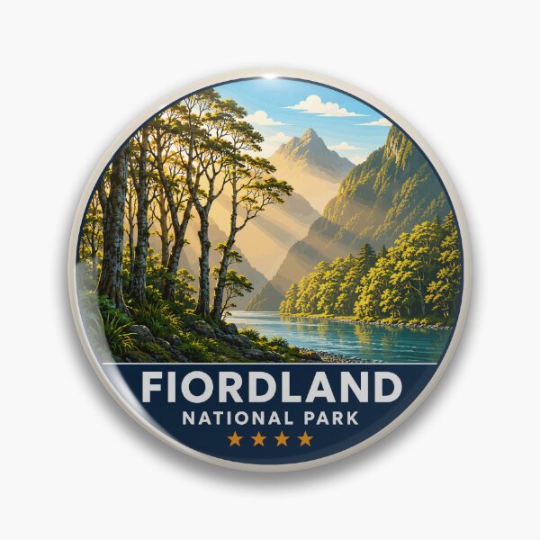 Item preview, Fiordland National Park New Zealand Vintage Fjord & Mountain Landscape designed and sold by Gideon Emmerich.