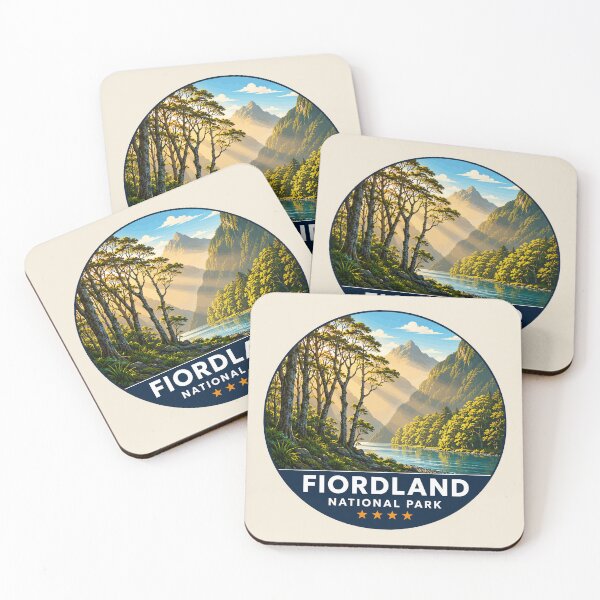 Item preview, Fiordland National Park New Zealand Vintage Fjord & Mountain Landscape designed and sold by Gideon Emmerich.