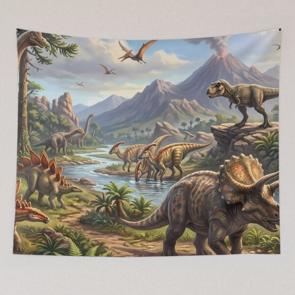 Item preview, Chill Rex Dinosaur World Jurassic Landscape Art designed and sold by ART ATTACK ZONE.