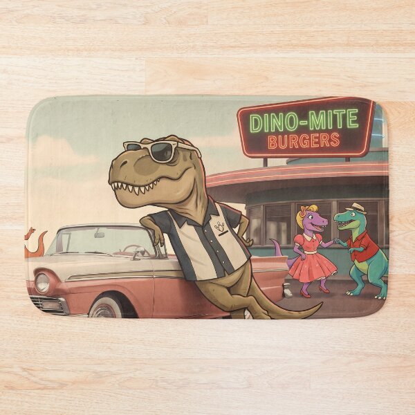 Item preview, Burger Rex Dinosaur World Jurassic Landscape Art designed and sold by ART ATTACK ZONE.