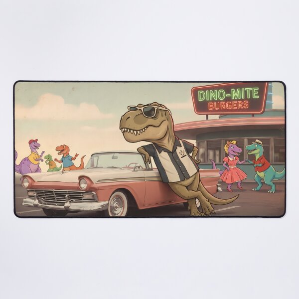 Item preview, Burger Rex Dinosaur World Jurassic Landscape Art designed and sold by ART ATTACK ZONE.