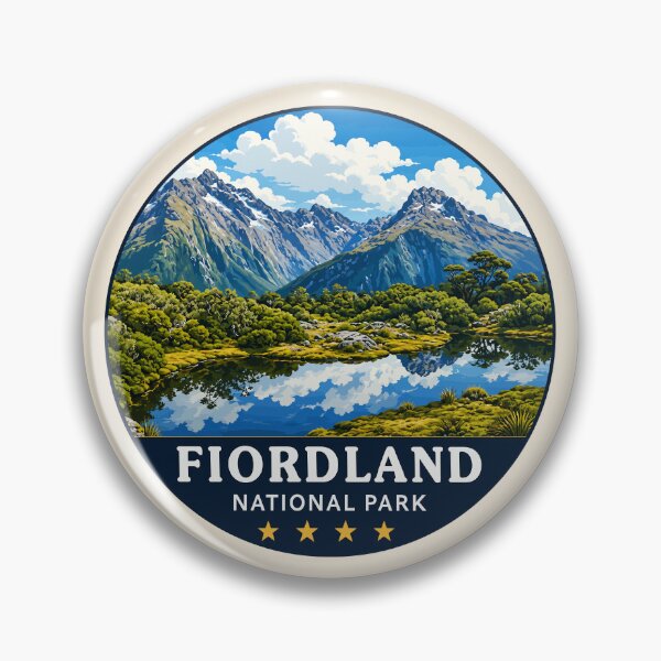 Item preview, Fiordland National Park New Zealand Vintage Fjord & Mountain Landscape designed and sold by Gideon Emmerich.