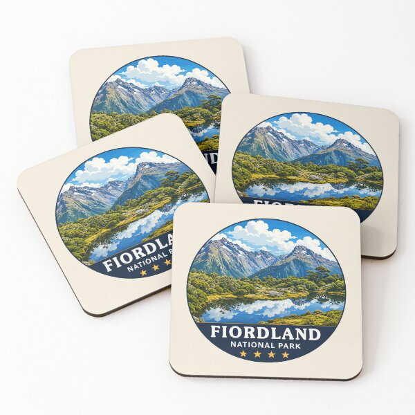 Item preview, Fiordland National Park New Zealand Vintage Fjord & Mountain Landscape designed and sold by Gideon Emmerich.