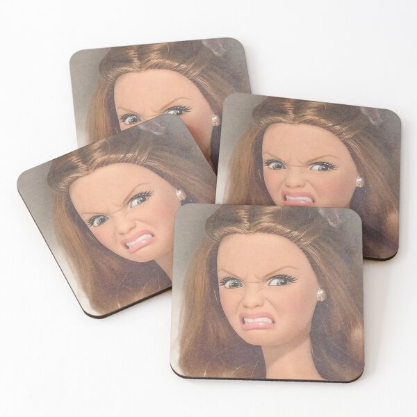 Item preview, Funny Disgusted Doll Face Scrunch Nose Reaction Meme designed and sold by Devilians92.