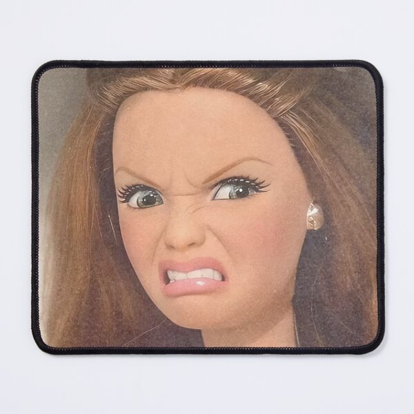 Item preview, Funny Disgusted Doll Face Scrunch Nose Reaction Meme designed and sold by Devilians92.