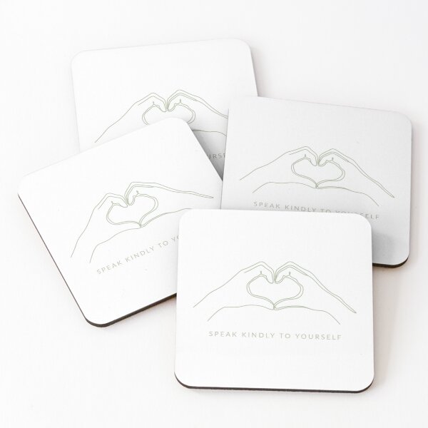 Item preview, Speak Kindly to Yourself – Heart Hands Line Art designed and sold by lyssalynnesmith.