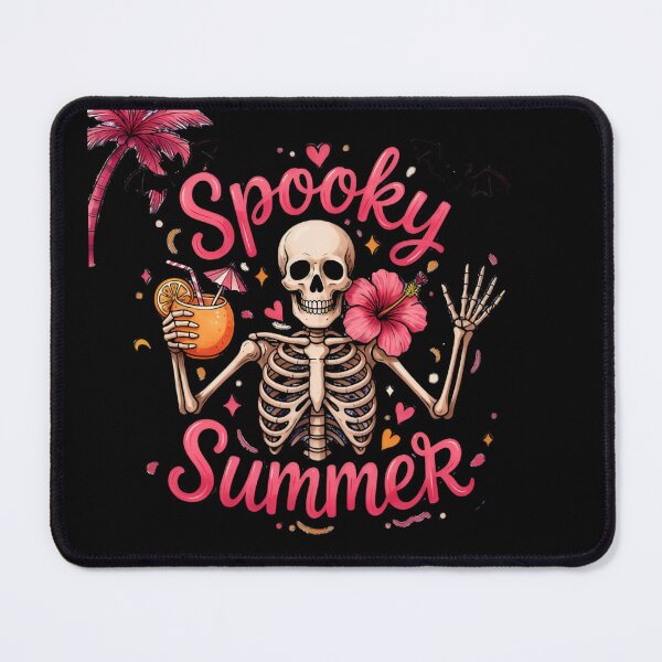 Item preview, Spooky Summer Skeleton Drinking Cocktail Pink Tropical Halloween Skeleton, Beach Goth Vacation designed and sold by Zizo-DR44.