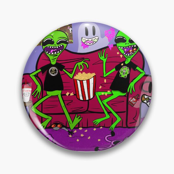 Item preview, Alien Movie Night | Cute UFO Cartoon | Spooky Sci-Fi Pop Art Illustration designed and sold by Let There Be Art Studio.