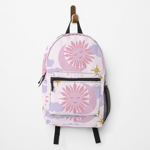 Item preview, Large Pink Celestial Sun Moon Lavender Clouds Dreamy Cosmic Pattern designed and sold by DColourMuse.