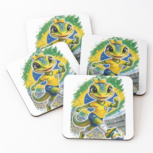 Item preview, Brazilian Gecko Soccer Girl Mascot designed and sold by mimiartes.