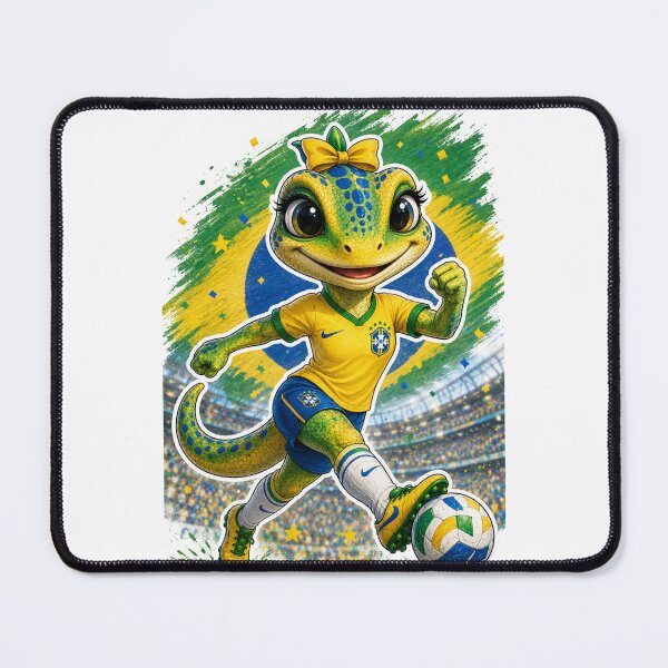 Item preview, Brazilian Gecko Soccer Girl Mascot designed and sold by mimiartes.