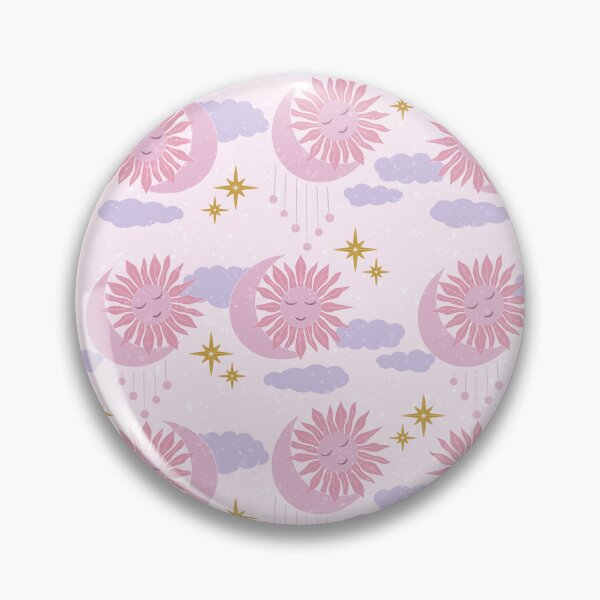 Item preview, Medium Pink Celestial Sun Moon Lavender Clouds Dreamy Cosmic Pattern designed and sold by DColourMuse.