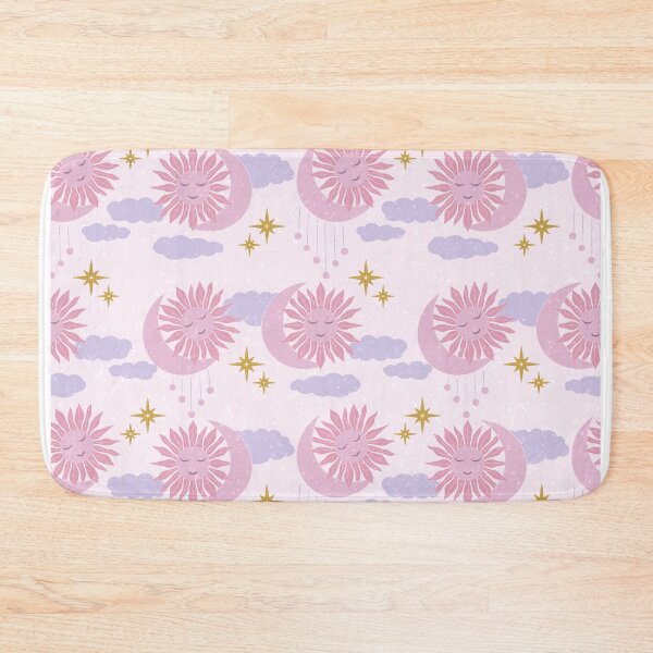 Item preview, Medium Pink Celestial Sun Moon Lavender Clouds Dreamy Cosmic Pattern designed and sold by DColourMuse.