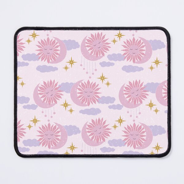 Item preview, Medium Pink Celestial Sun Moon Lavender Clouds Dreamy Cosmic Pattern designed and sold by DColourMuse.
