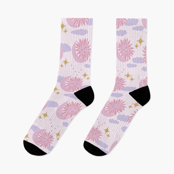 Item preview, Medium Pink Celestial Sun Moon Lavender Clouds Dreamy Cosmic Pattern designed and sold by DColourMuse.