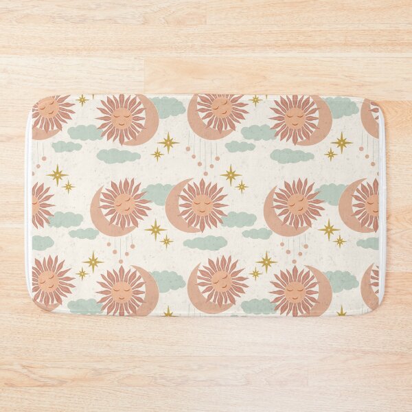 Item preview, Medium Boho Celestial Sun Moon Clouds Dreamy Pastel Cosmic Pattern designed and sold by DColourMuse.