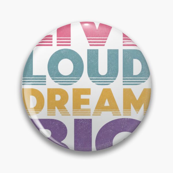 Item preview, Live Loud Dream Big Retro 80s Vintage Motivational Quote Typography T-Shirt designed and sold by redblink store.